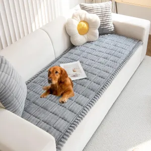 Mivnue Pet Couch Cover, Couch Covers for Dogs, Washable Dog Sofa Covers Couch Protector, Fuzzy Non Slip Couch Slipcover Pet Friendly (Light Grey, 27.6" x 59.1")