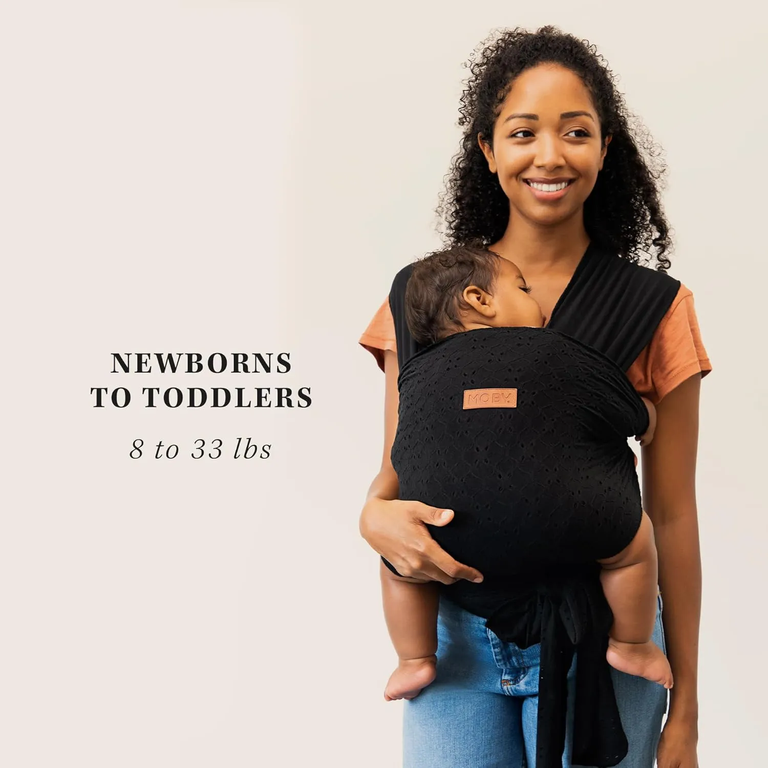 MOBY Easy Wrap Carrier by Petunia Pickle Bottom - Black Eyelet