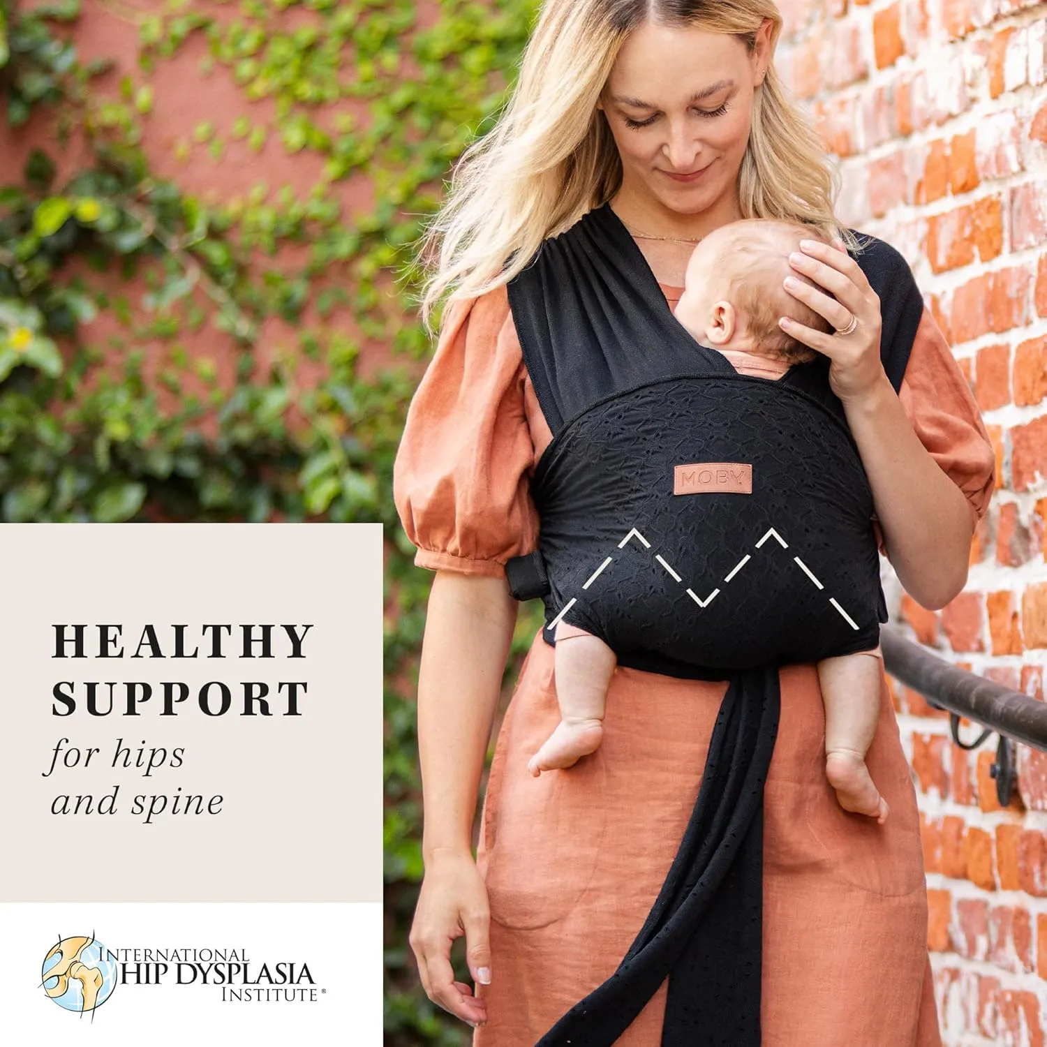 MOBY Easy Wrap Carrier by Petunia Pickle Bottom - Black Eyelet