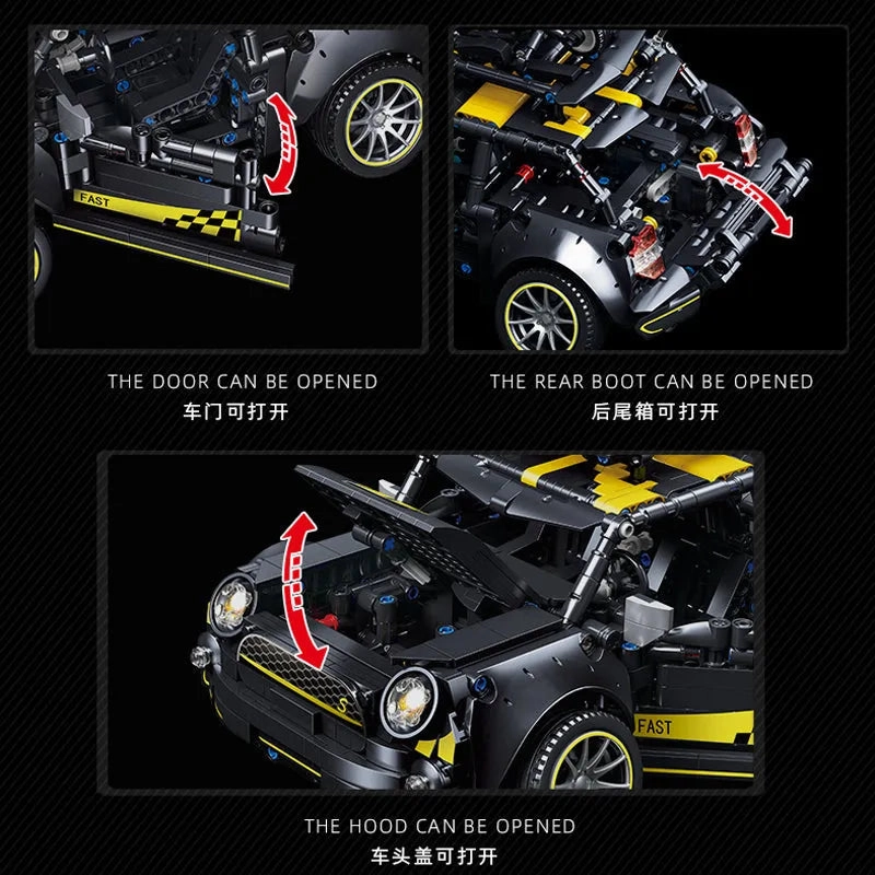 MOC C020 RC Motorized Safety Mini Sports Car F56 Bricks Toy
