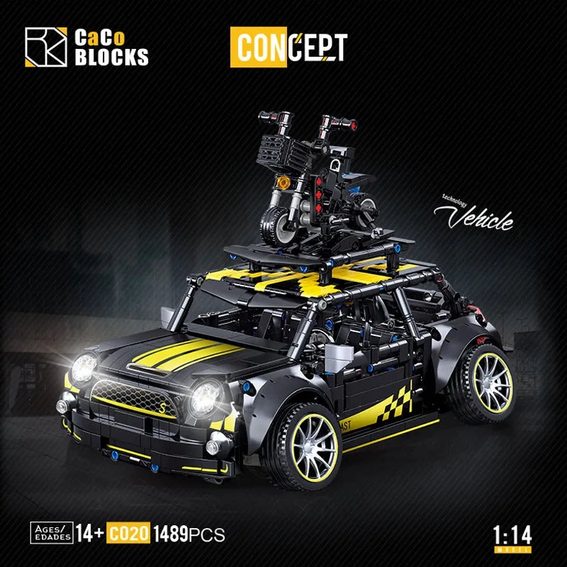 MOC C020 RC Motorized Safety Mini Sports Car F56 Bricks Toy