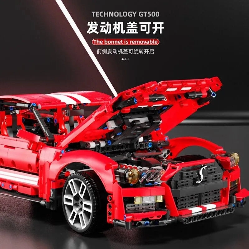 MOC Motorized RC Classic Shelby GT500 Racing Car Bricks Toys