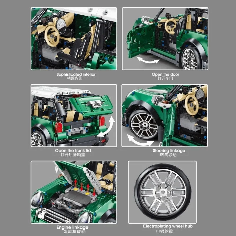 MOC Motorized RC MINI Cooper S Sports Car Bricks Toys T5025A