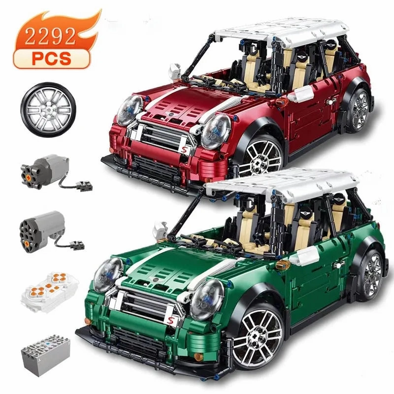MOC Motorized RC MINI Cooper S Sports Car Bricks Toys T5025A