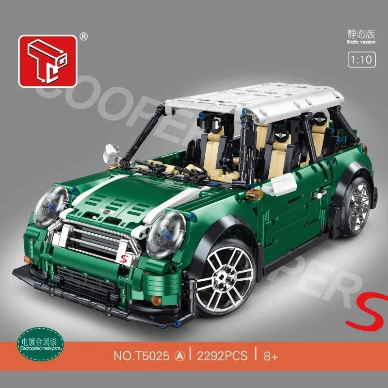 MOC Motorized RC MINI Cooper S Sports Car Bricks Toys T5025A