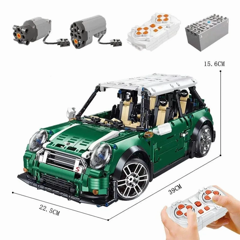 MOC Motorized RC MINI Cooper S Sports Car Bricks Toys T5025A
