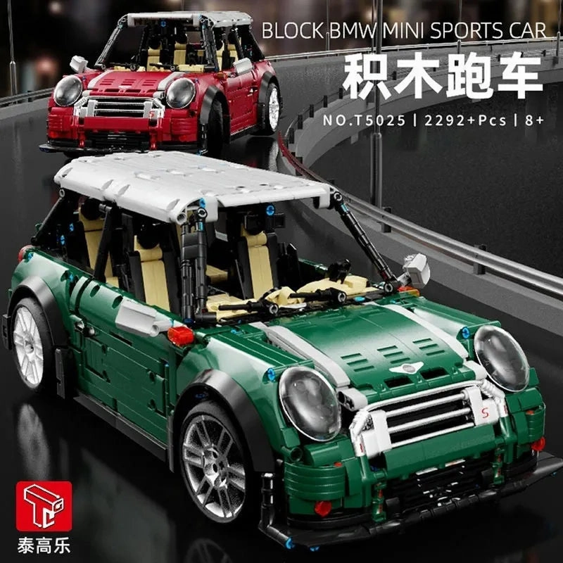 MOC Motorized RC MINI Cooper S Sports Car Bricks Toys T5025A