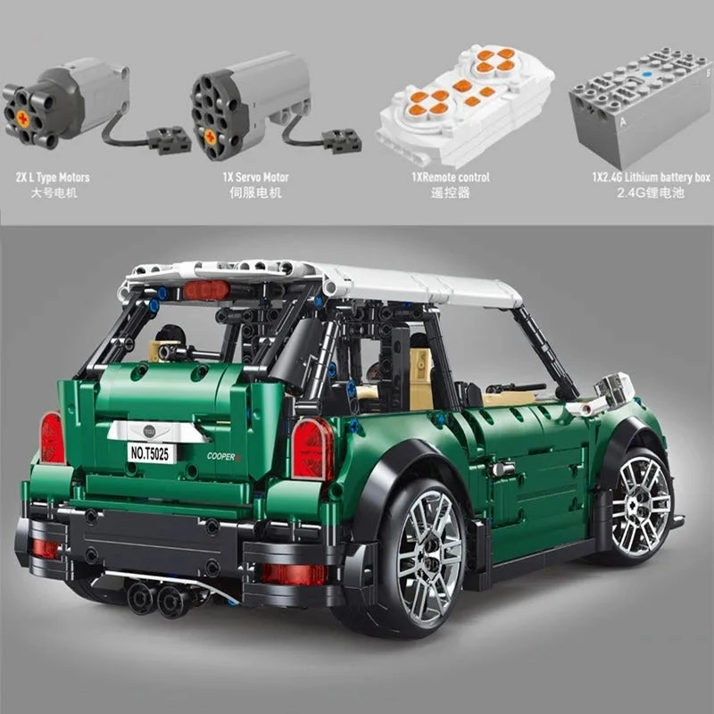 MOC Motorized RC MINI Cooper S Sports Car Bricks Toys T5025A