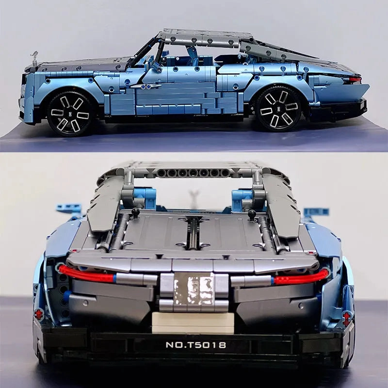 MOC Motorized RC RR Boat Tail Classic Luxury Car Bricks Toy
