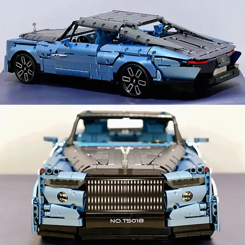 MOC Motorized RC RR Boat Tail Classic Luxury Car Bricks Toy
