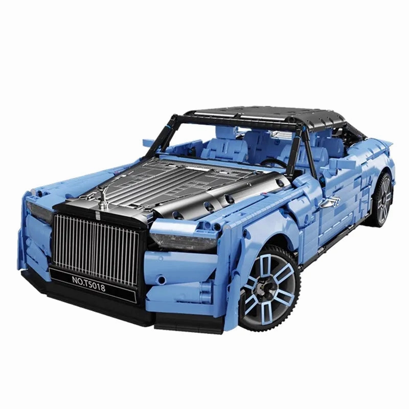 MOC Motorized RC RR Boat Tail Classic Luxury Car Bricks Toy
