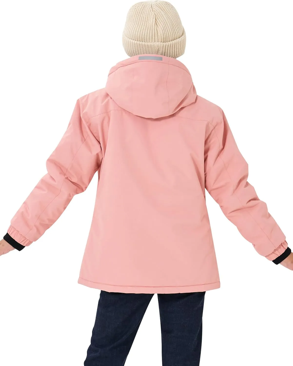 MoFiz Girls Ski Jacket Waterproof Fleece Lined Snowboard Jacket Warm Winter Snow Coats with Removable Hood