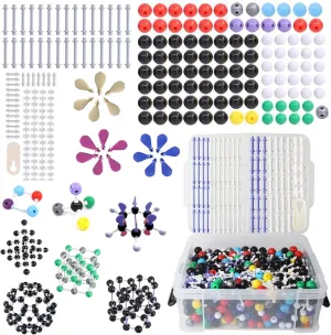 Molecular Structure Model Kit, 974 PCS Molecular Ball Model, with Atomic/Charge-Cloud, Organic/Inorganic Model Kit for Student and Teacher, Modeling Science Kit for Space Imagination/Learning/Teaching