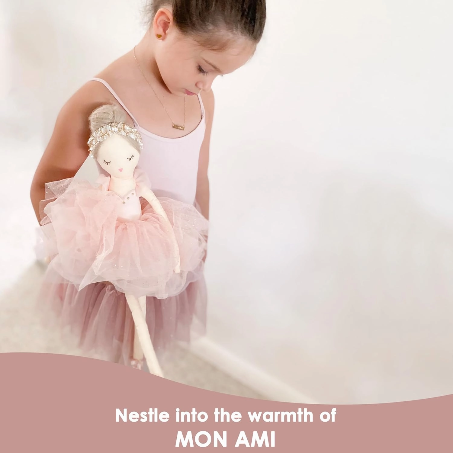 MON AMI Belle The Ballerina Stuffed Doll – 20”, Plush Ballerina Doll for Girls, Use as Toy or Room Decor