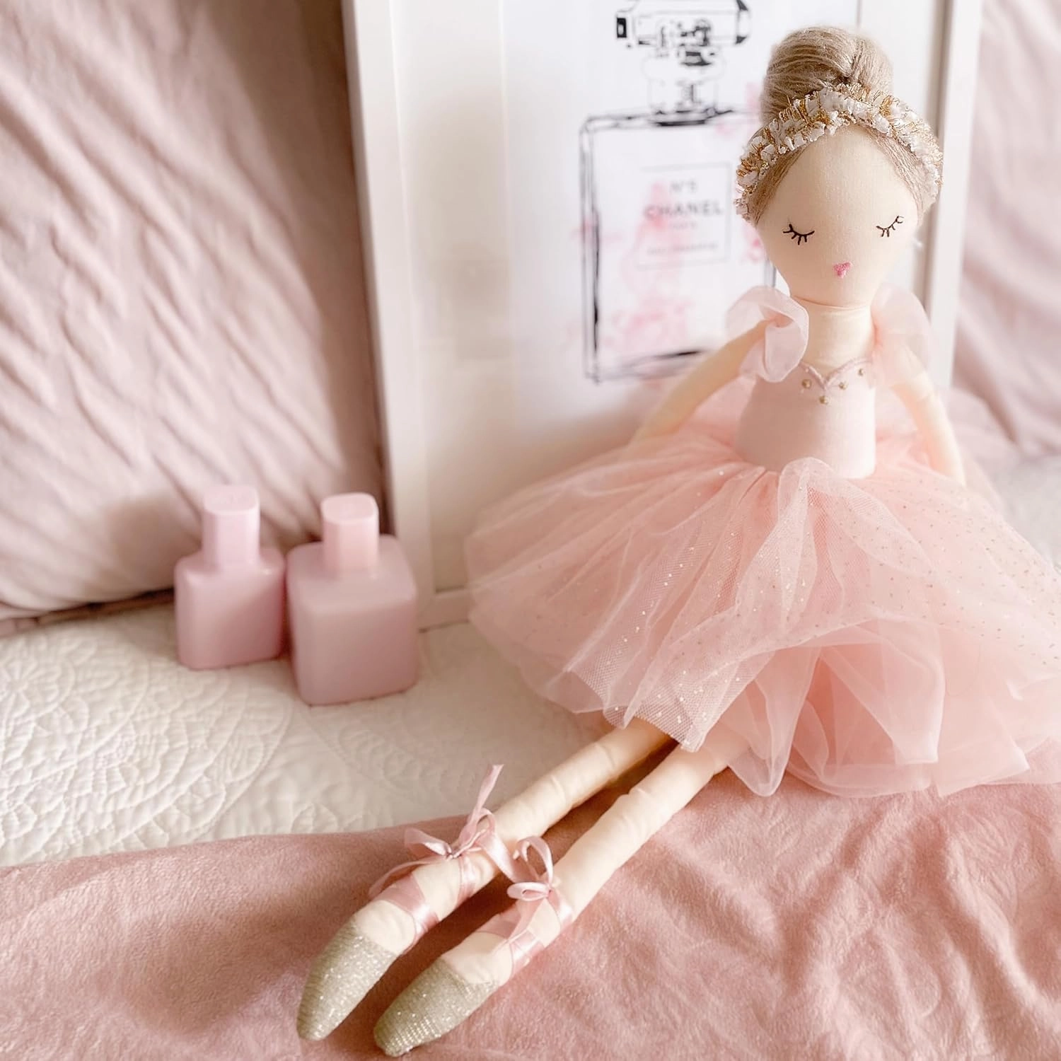MON AMI Belle The Ballerina Stuffed Doll – 20”, Plush Ballerina Doll for Girls, Use as Toy or Room Decor