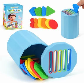 Montessori Toys For 1 2 Year Old Girl and Boy, Shape & Color Sorters Sensory Toys For Toddlers 1-3, Educational Toy For Fine Motor Skills, 1 Year Old Girl and Boy Gifts, Silicone Montessori Toy, Piece