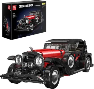 Mould King Classic Car Building Sets, 10114 Vintage Car Model Build and Display, Collectible Retro Antique Vehicle Toys, Car Kits for Adults and Boys Girls Kids Aged 14 (1380 Pieces)