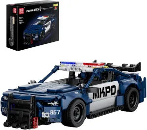 Mould King Police Car Pull Back Car, Mustang Classic Car Building Blocks, 15073 Speed Champion Race Car Building Toys for Adults and Kids 8 (786PCS)