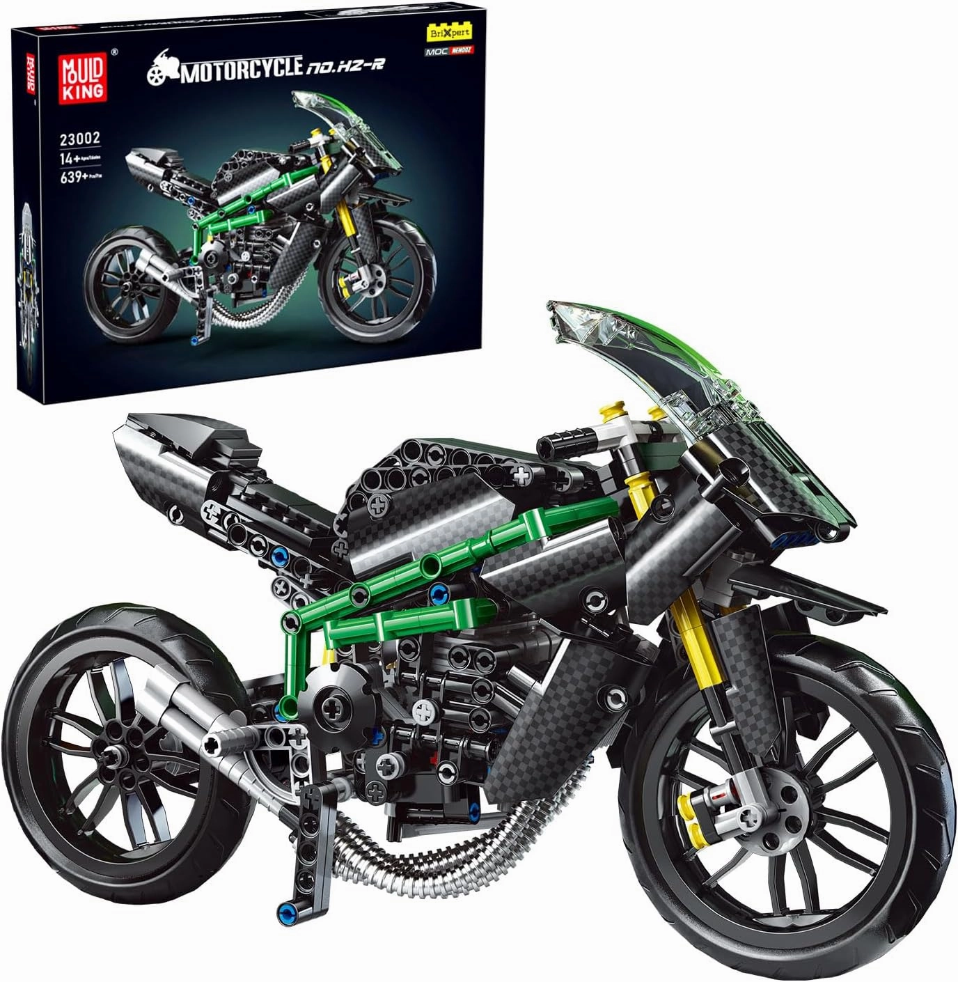 Mould King Motorcycle Building Sets, 23002 Motorcycle Model Kits, Superbike Blocks Kits Toys, Collectible Motorbike Model for Adults Boys and Kids (639 PCS)