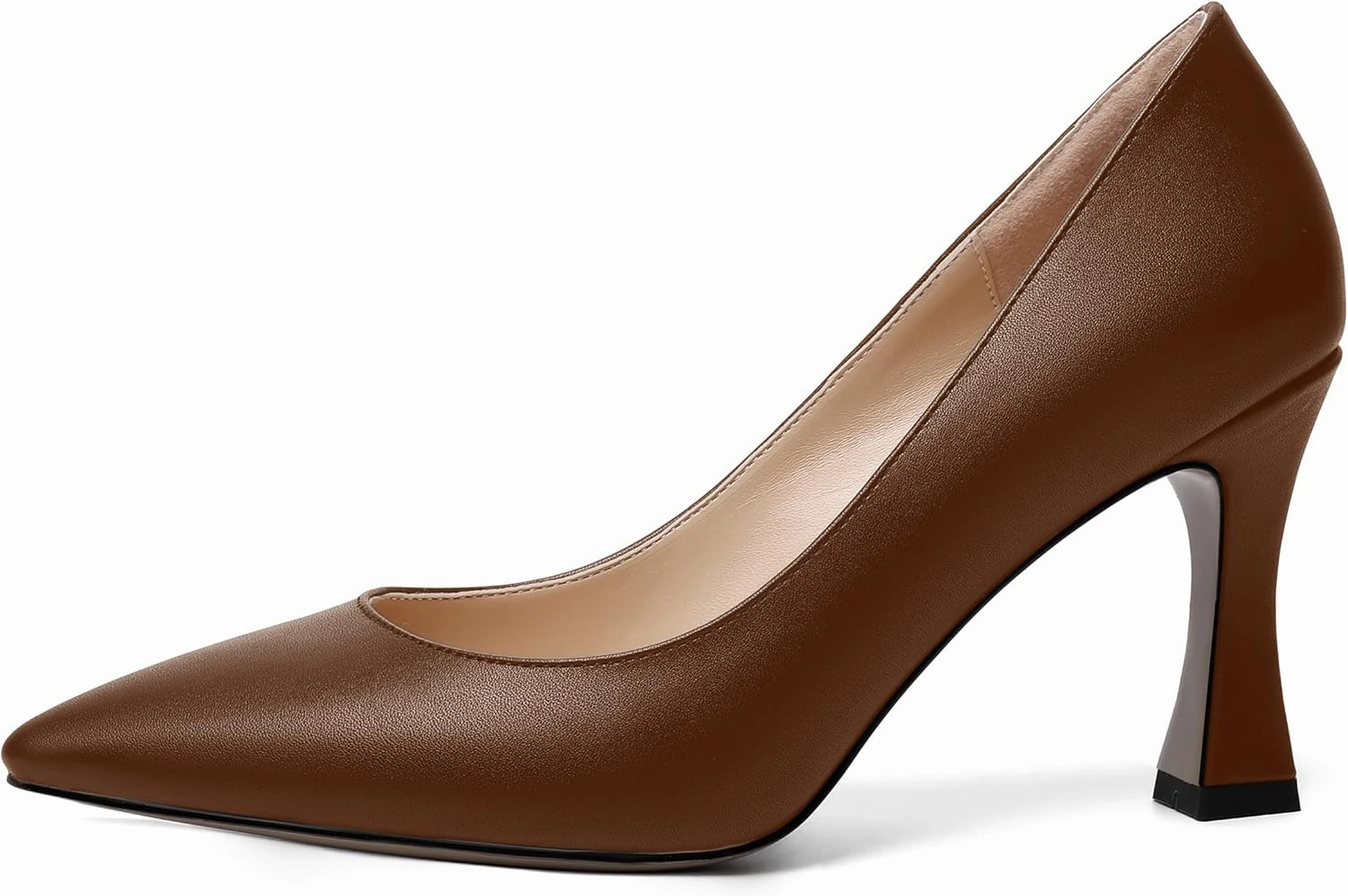 MOVINSTEPS Womens Slip On Pointed Toe Matte Sexy Wedding Spool High Heel Pumps Shoes 3.3 Inch