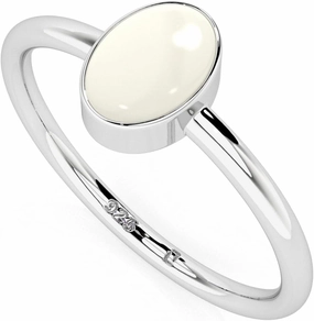 Natural Freshwater Pearl Stackable Ring for Women in Sterling Silver, June Birthstone Jewelry Gifts for Her (Round, Oval, Pear)