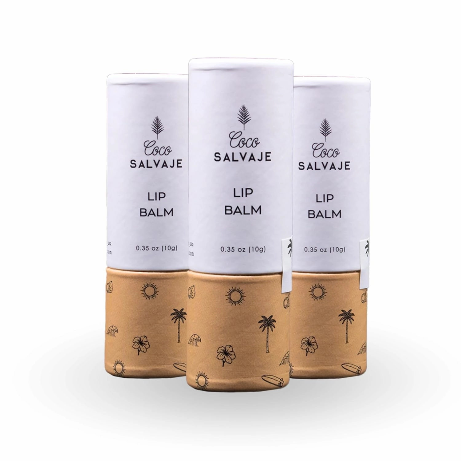 Natural Hydrating Lip Balm | Vegan Lip Care Treatment & Moisturizer for Dry & Cracked Lips with Beeswax & Coconut Oil | Organic Lip Chap Set for Women, Men & Kids | 3 Pack (0.35 oz ea.)