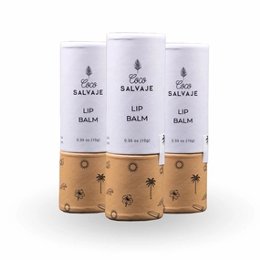 Natural Hydrating Lip Balm | Vegan Lip Care Treatment & Moisturizer for Dry & Cracked Lips with Beeswax & Coconut Oil | Organic Lip Chap Set for Women, Men & Kids | 3 Pack (0.35 oz ea.)