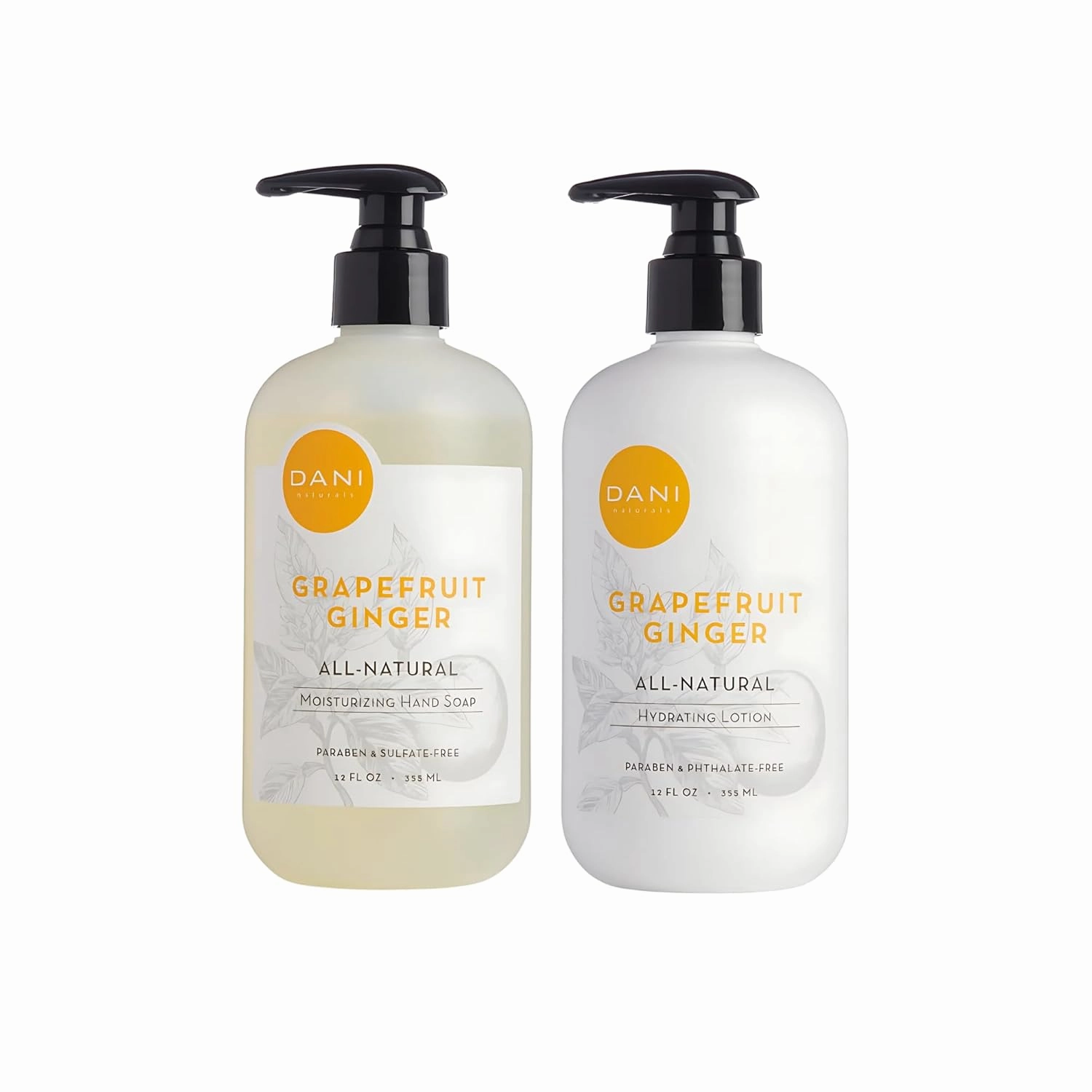 Naturals Grapefruit Ginger Summer Gift Set – Moisturizing Hand Wash (12 oz) & Hydrating Hand & Body Lotion (12 oz) – 15% Off