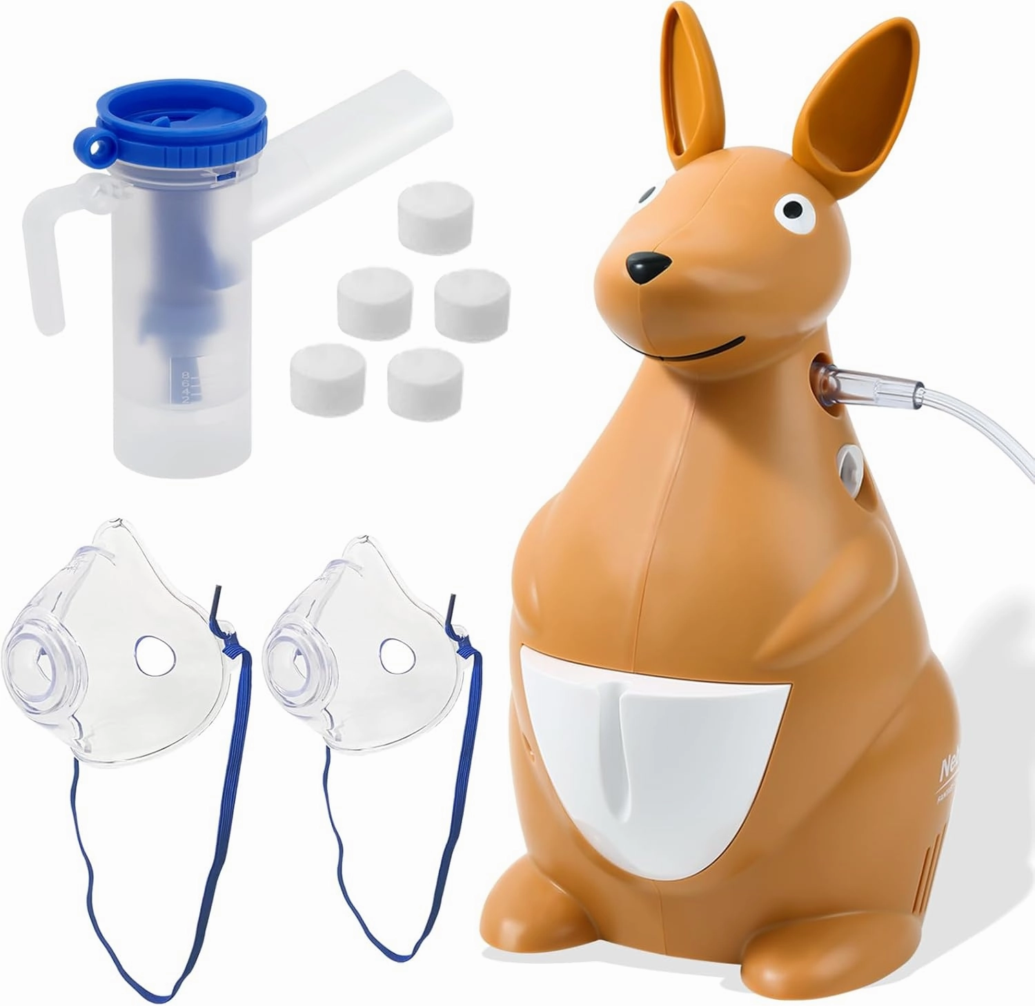 Nebulizer for Kids, Kids Nebulizer Machine for Home Use, Kangaroo-Shaped Pediatric Nebulizer (Fantasy Zoo Series: JoJo), Cartoon-Inspired Design