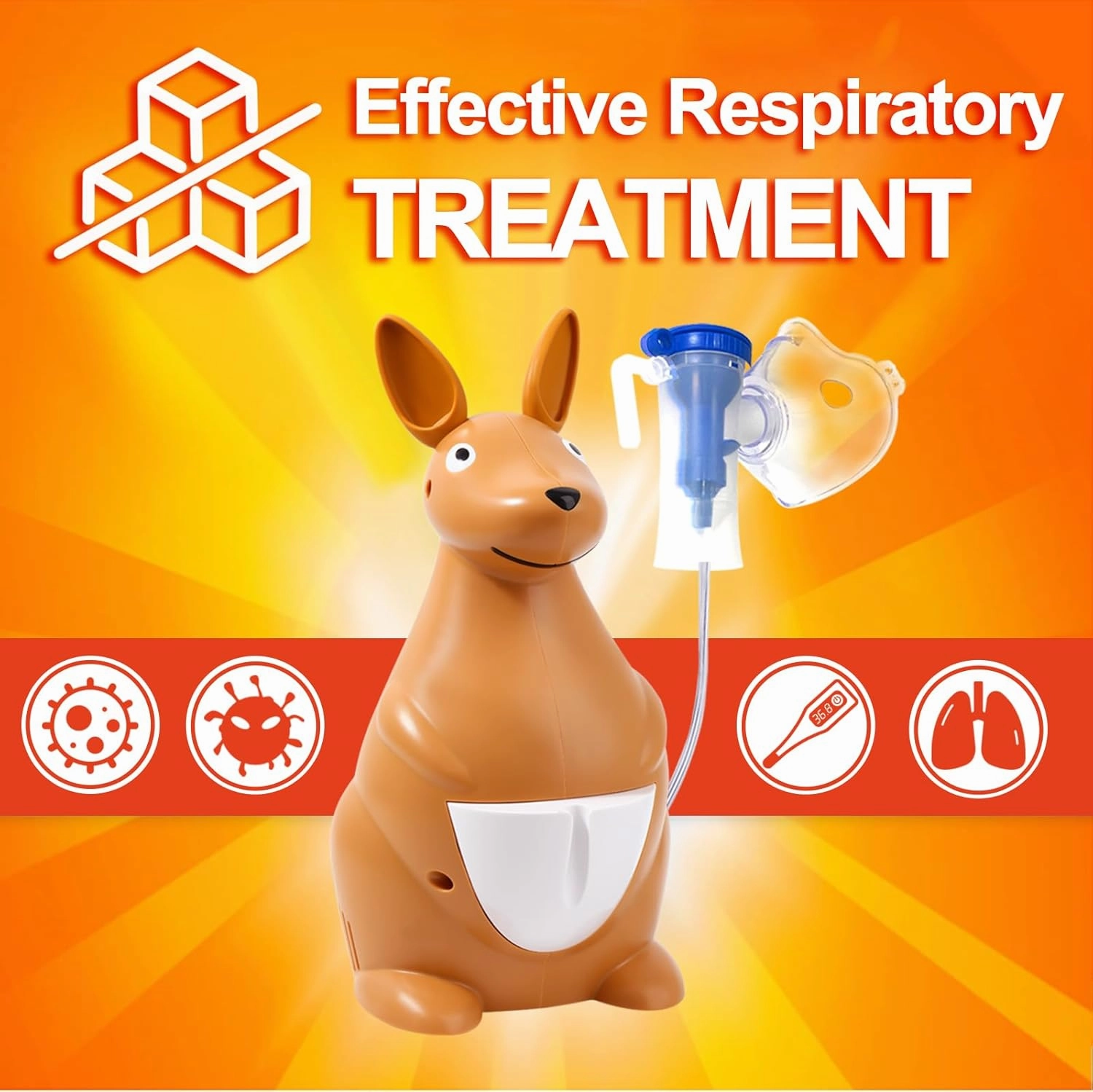 Nebulizer for Kids, Kids Nebulizer Machine for Home Use, Kangaroo-Shaped Pediatric Nebulizer (Fantasy Zoo Series: JoJo), Cartoon-Inspired Design