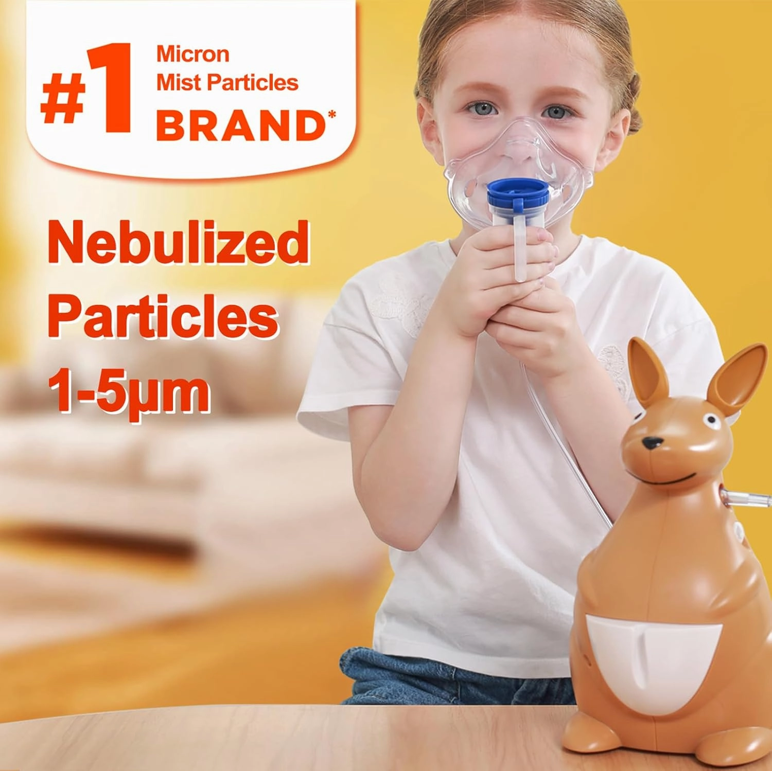 Nebulizer for Kids, Kids Nebulizer Machine for Home Use, Kangaroo-Shaped Pediatric Nebulizer (Fantasy Zoo Series: JoJo), Cartoon-Inspired Design