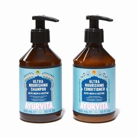 Neem & Reetha Haircare Set - Moisturizing, Thickening, Nourishing Shampoo And Conditioner - Herbal Remedy For Dry Scalp And Strands - Planet-Friendly, Bio-Sourced Formula And Packaging - 2 pc