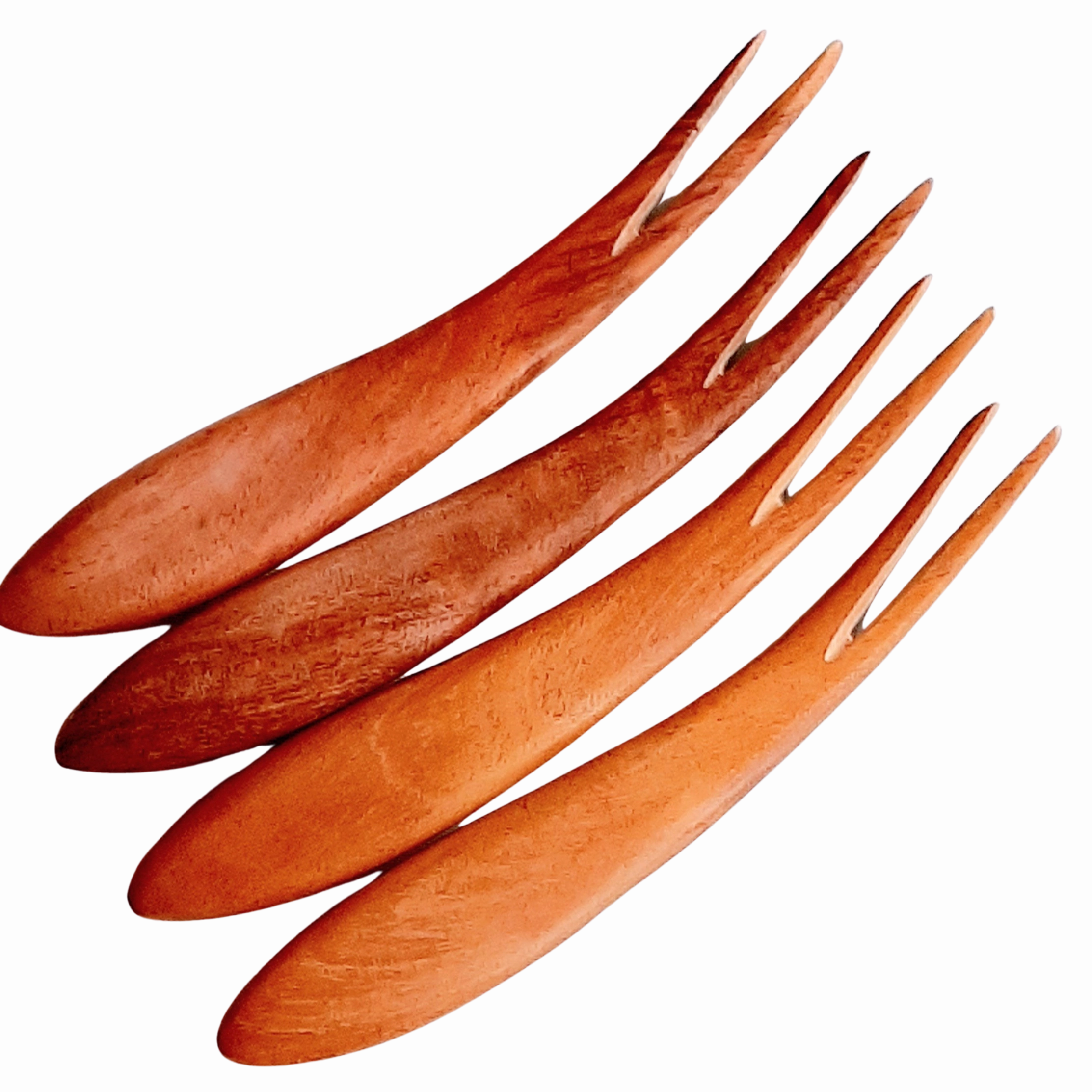 Neem Wood Fruit Forks Set of 4