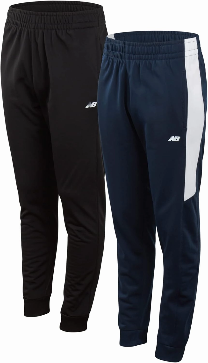 New Balance Boys Sweatpants - 2 Pack Performance Tricot Activewear Boys Joggers Athletic Pants with Zip Pockets (Size: 4-20)