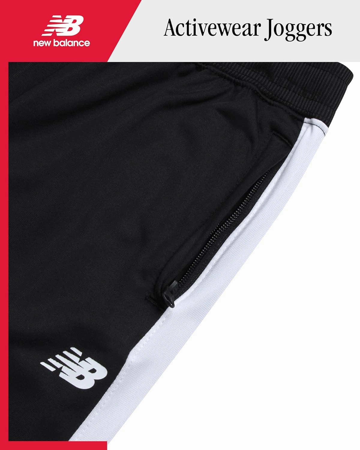 New Balance Boys Sweatpants - Stretch Performance Tricot Activewear Boys Joggers Athletic Pants with Zip Pockets (Size: 8-20)
