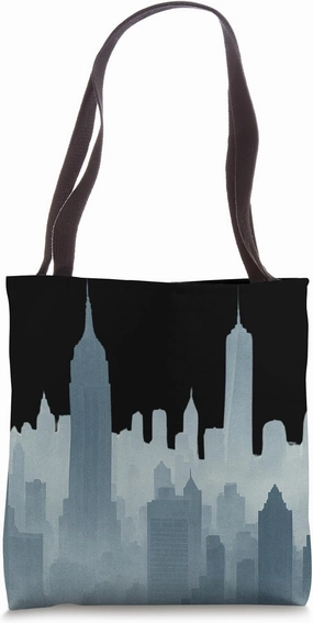 New York Skyline in Fog - Moody Cityscape Tote Bag