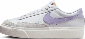 Nike Blazer Low Platform Women's Shoes (DJ0292-114, White/Sail/Lilac Bloom) Size 8.5