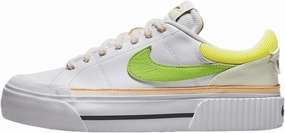Nike Court Legacy Lift Women's Shoes (FD0872-100, White/Pearl Pink/Opti Yellow/Action Green) Size 7