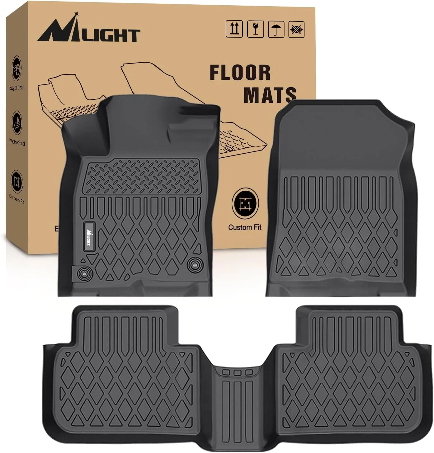 Nilight TPE Floor Mats for Honda Civic 2022 2023 2024 2025 / Acura Integra 2023-2025,All Weather Custom Fit Heavy Duty Floor Liners