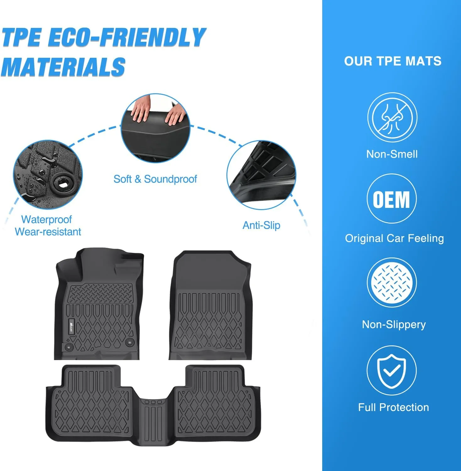 Nilight TPE Floor Mats for Honda Civic 2022 2023 2024 2025 / Acura Integra 2023-2025,All Weather Custom Fit Heavy Duty Floor Liners