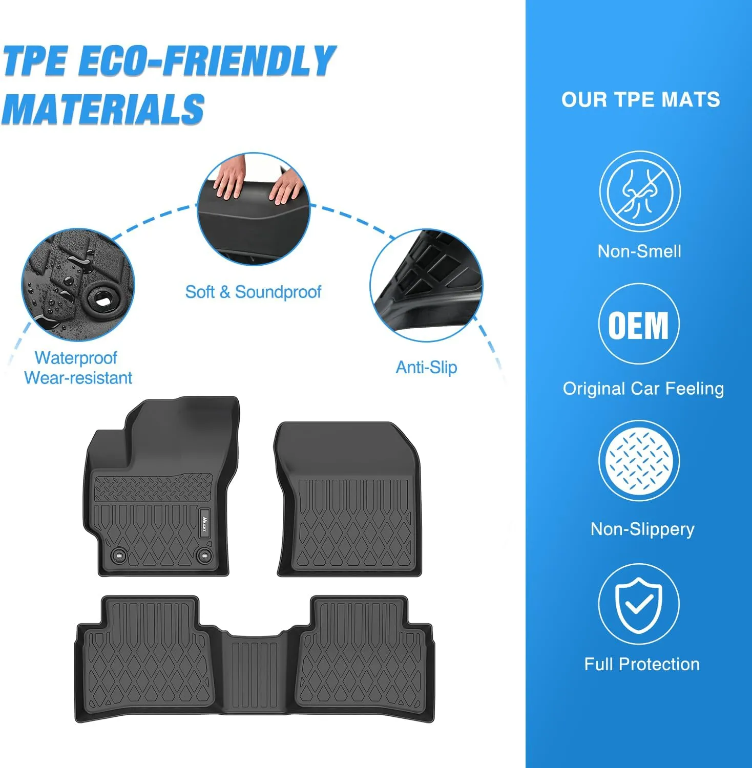 Nilight TPE Floor Mats for Toyota Corolla (Including Hybrid) 2020 2021 2022 2023 2024 2025 All Weather Custom Fit Heavy Duty Floor Liners