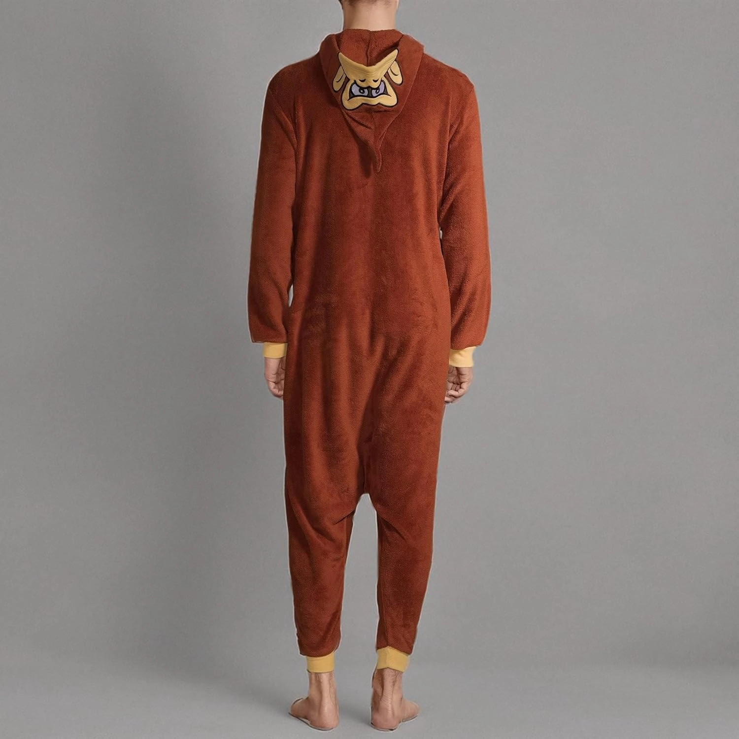 Nintendo Donkey Kong Plush Onesie for Men, One Piece Adult Donkey Kong Costume Kigurumi, DK Fleece Pajamas & Hoodie