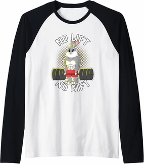 No Lift No Gift Easter Bunny Deadlift BB Funny Gym Men Women Raglan Baseball Tee