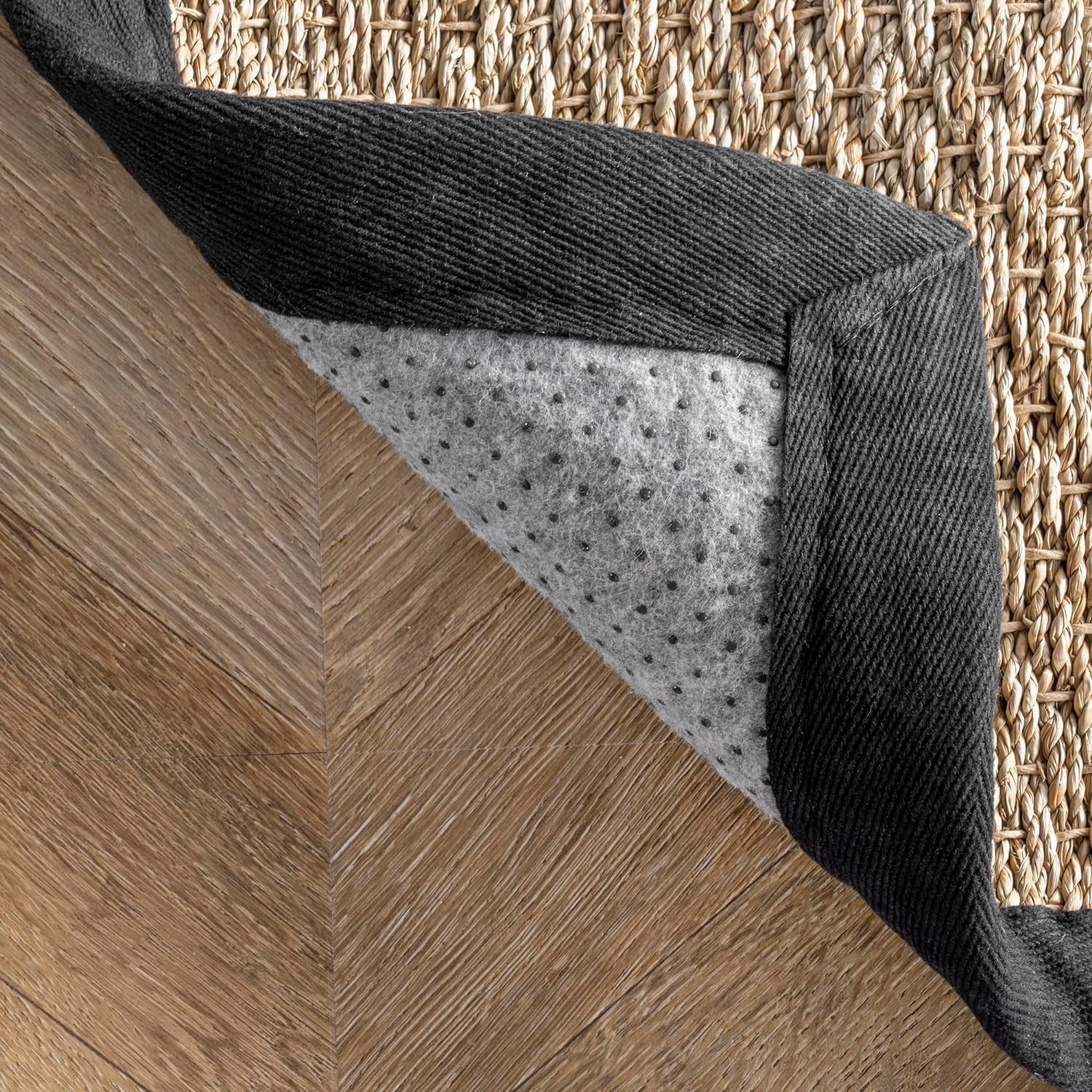 nuLOOM 3x4 Elijah Seagrass Area Rug, Black, Solid Farmhouse Style, Cotton Bordered, Basketweave, Natural Fiber, For Bedroom, Dining Room, Living Room, Hallway, Office, Kitchen, Entryway