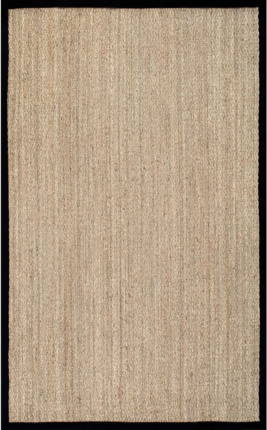 nuLOOM 3x4 Elijah Seagrass Area Rug, Black, Solid Farmhouse Style, Cotton Bordered, Basketweave, Natural Fiber, For Bedroom, Dining Room, Living Room, Hallway, Office, Kitchen, Entryway