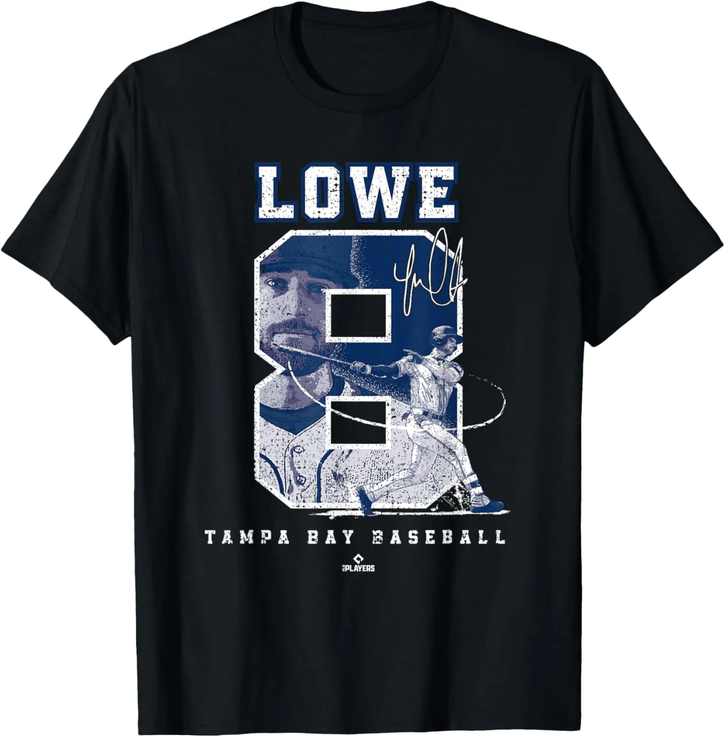 Number and Portrait Brandon Lowe Tampa Bay MLBPA T-Shirt