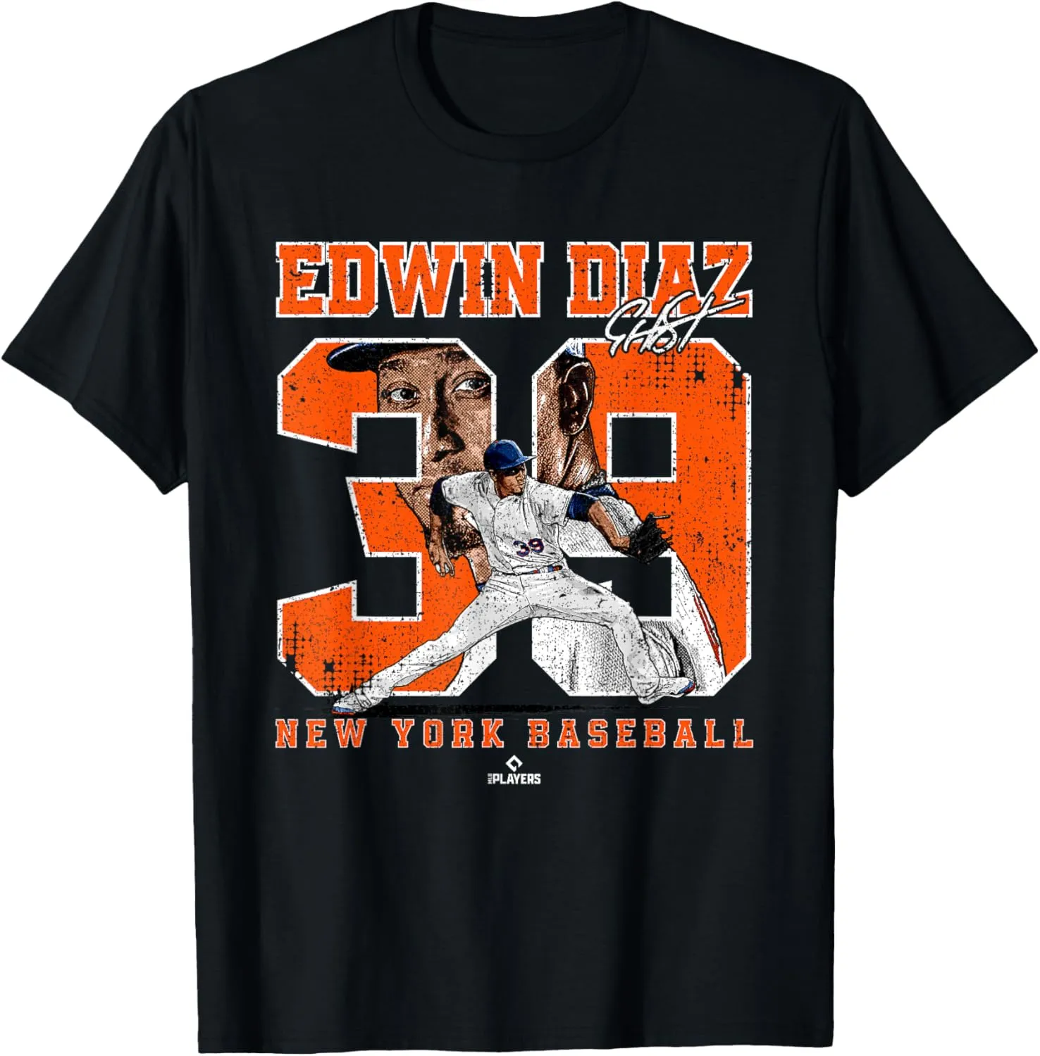 Number and Portrait Edwin Diaz New York MLBPA T-Shirt