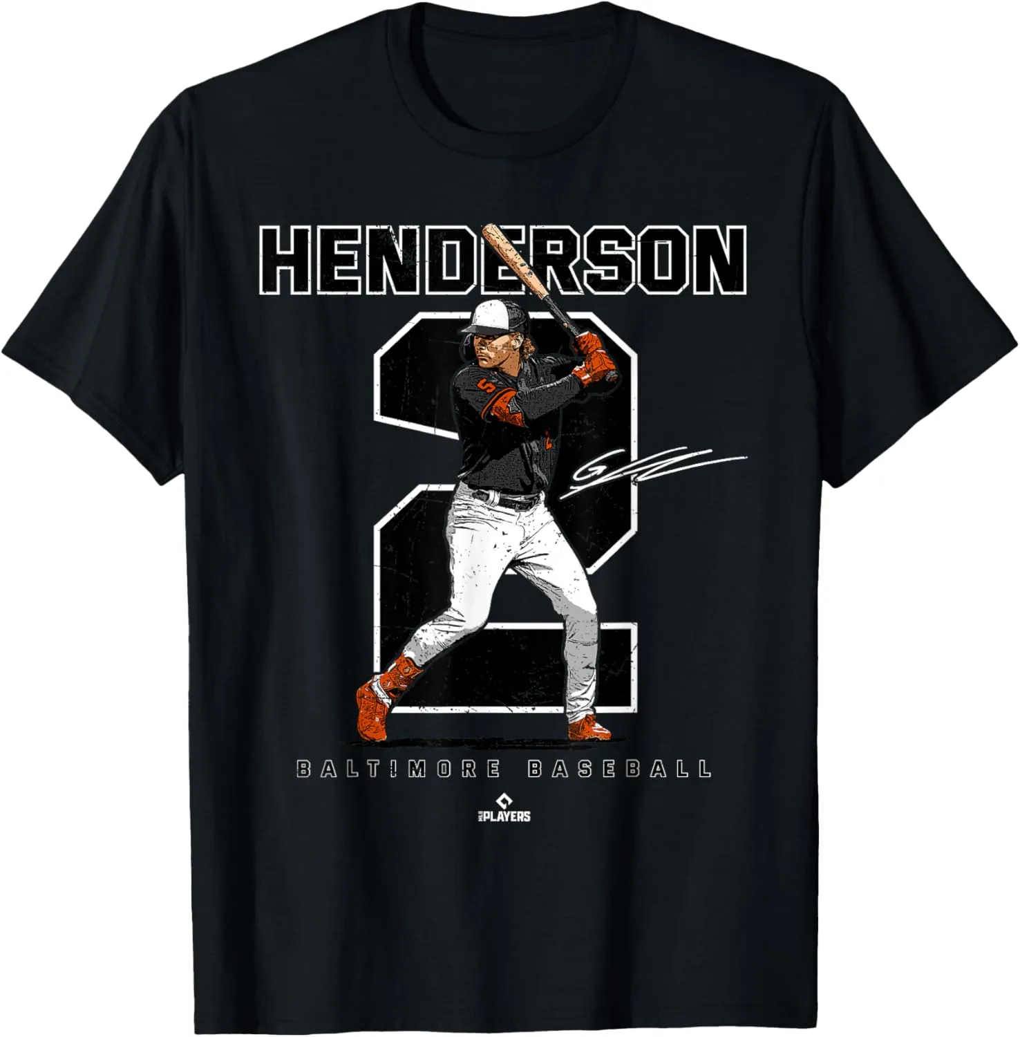Number and Portrait Gunnar Henderson Baltimore MLBPA T-Shirt