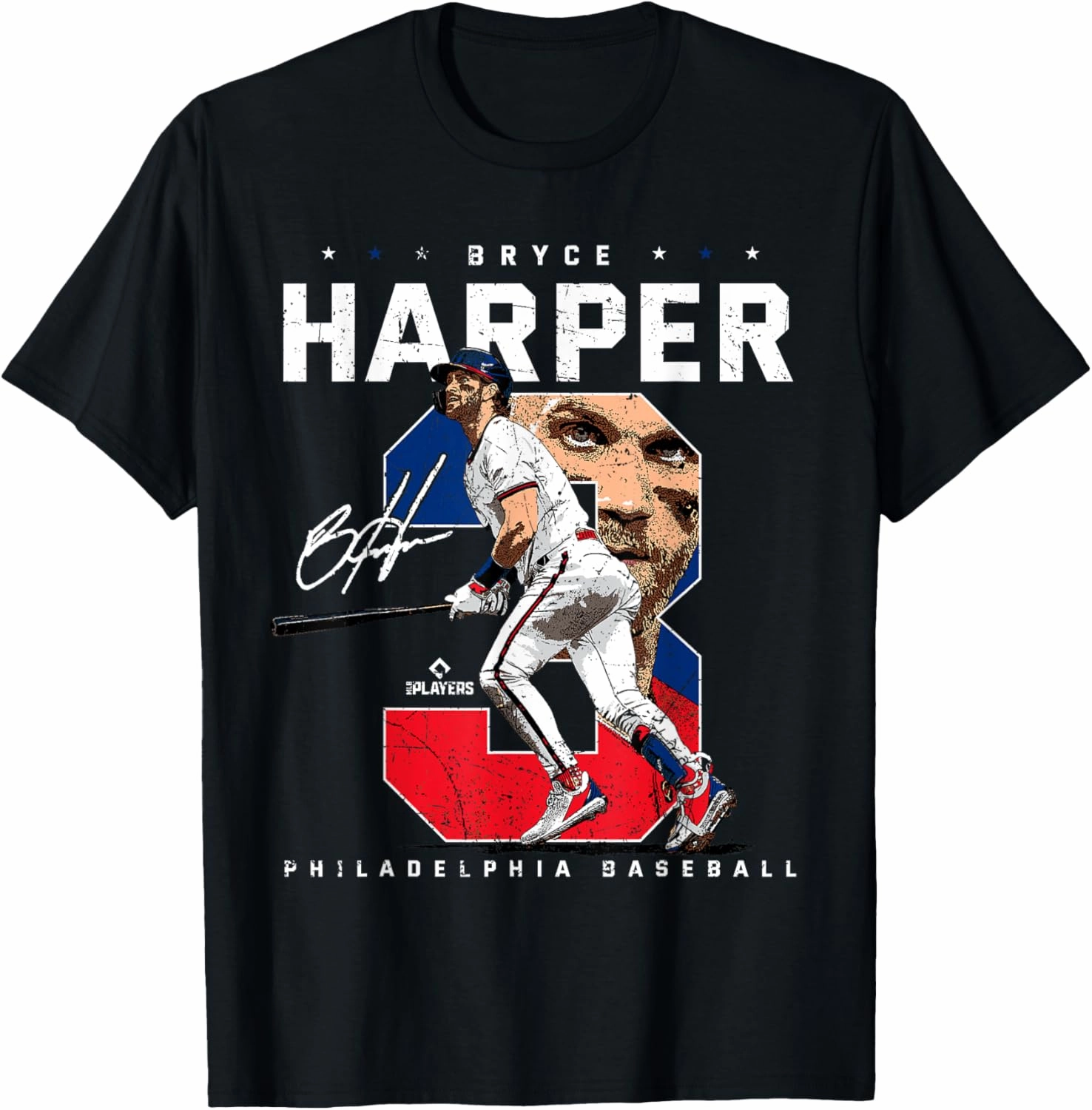 Number Portrait Bryce Harper Philadelphia MLBPA T-Shirt