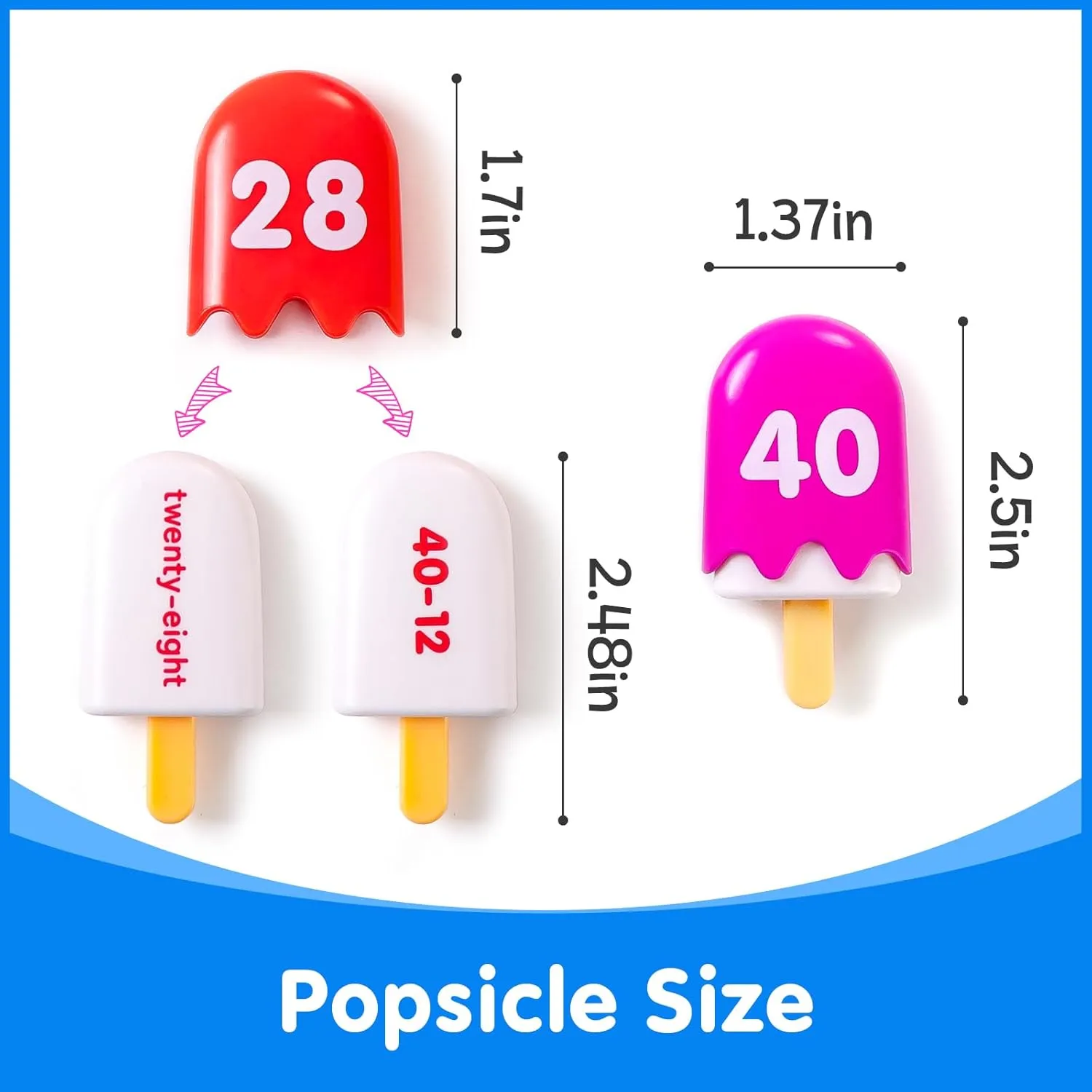Numbers 21-40 Popsicles – Engaging Number Toys for Kids Ages 3-5 to Learn Numbers & Enhance Skills